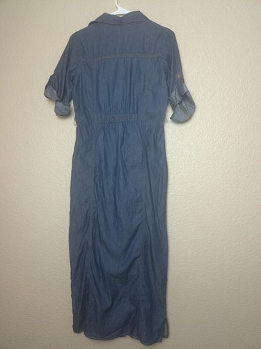 Kings Road Gr. S Damen blau Denim Maxikleid mit Knöpfen vorne Rollärmel - Bild 3 von 11