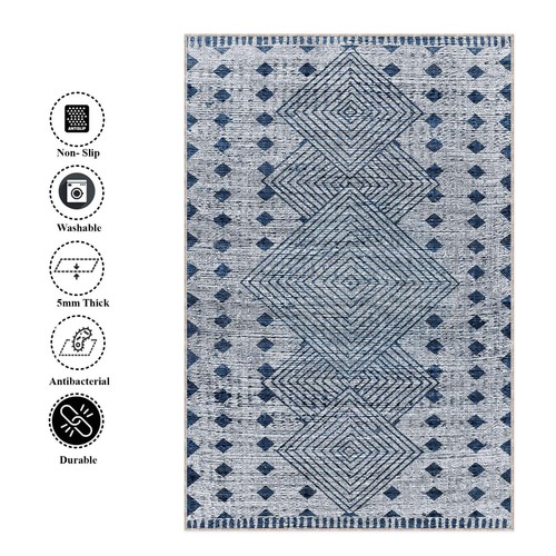 Traditionell gemusterter Teppich, Vintage Stil Teppich, weicher & robuster Vorleger, Landhaus - Bild 6 von 12