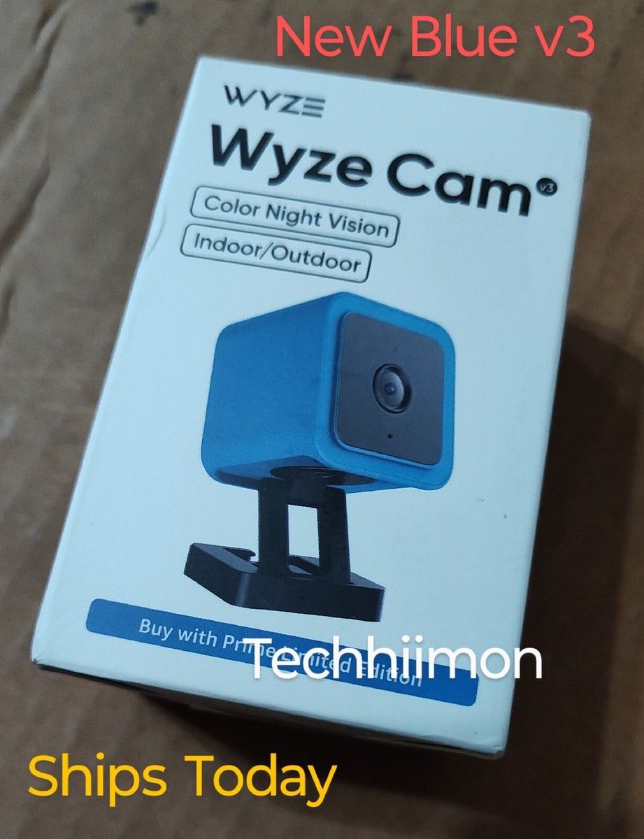 NEW BLUE WYZE CAM v3 SECURITY, PET, NANNY CAMERA, STARLIGHT WAY