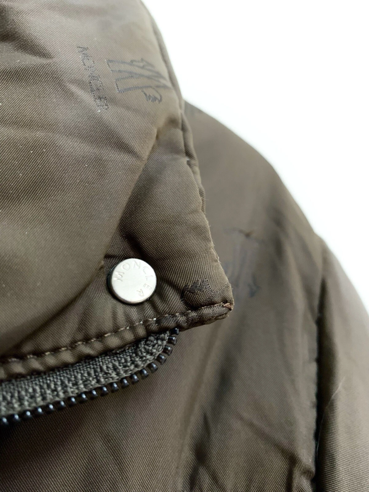 VINTAGE MONCLER PUFFER CAPPOTTO TRAPUNTATO LUNGO TAGLIA 2 MARRONE Monogram Logo #Z4