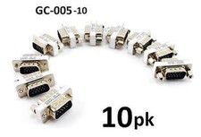 10-PACK VGA, SVGA HD15 Male/Male Gender Changer Coupler Video Adapter, GC-005