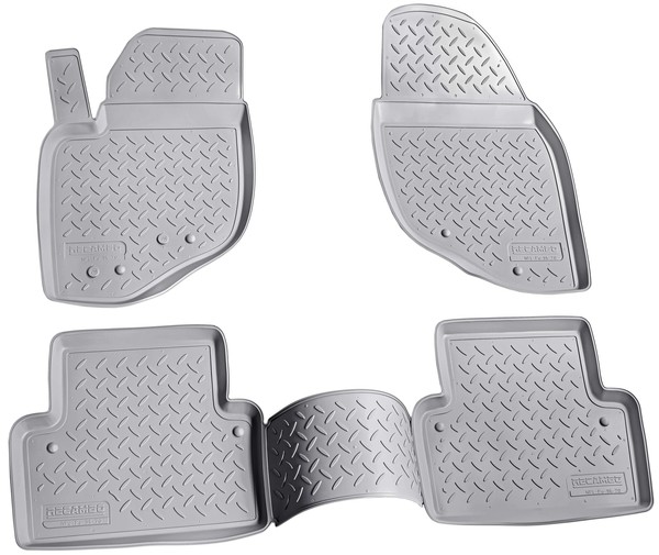 3D Gummi Fussmatten Passend FüR Volvo S60 I 2000 - 2009 Grau Passgenau Mit Rand-image