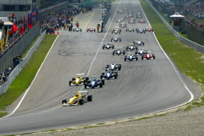 Fabio Carbone Fortec Motorsport leads the start of the race DTM Old Photo