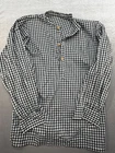 Vintage Civil War Era Men Farmer Plaid Shirt Wooden Buttons Size XL Blue White