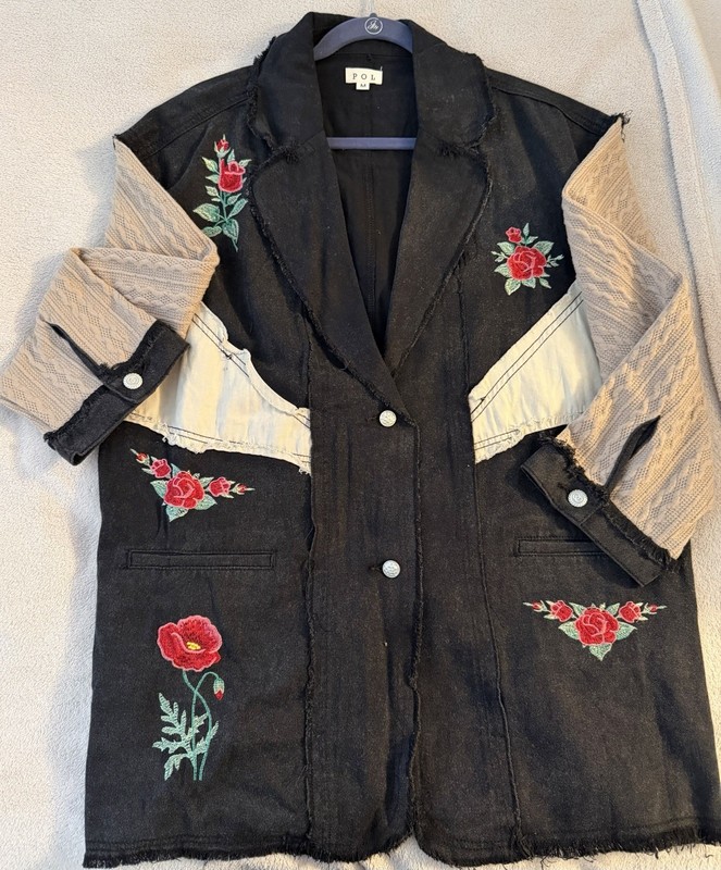 NWOT Women’s Oversized POL Floral/Black/Tan Blazer Style Size M
