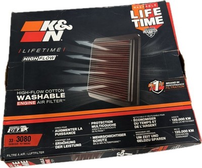 K&N High-Flow Performance Air Filter for Select Toyota Lexus Jeep Models 33-3080