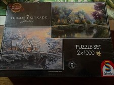 2 X 1000 Teile THOMAS KINKADE - LAMPLIGHT MANOR - Schmidt Puzzle Set 59468 