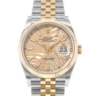 Rolex Datejust 36 126233 Champagne Steel 18k Yellow Gold Mens Watch Card 2024