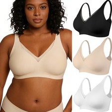 Womens Wireless Bras Supportive Tshirt Bra No Underwire Push Up Jelly Bralettes