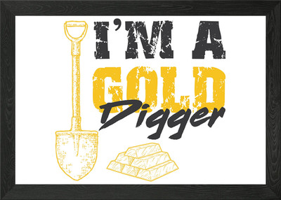 Im A Gold Digger lustiges gerahmtes Wandbild Poster Leinwanddruck Bild