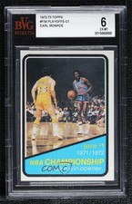 1972 Topps NBA Championship Earl Monroe Gail Goodrich Game #1 #154 BVG 6 HOF 0q3
