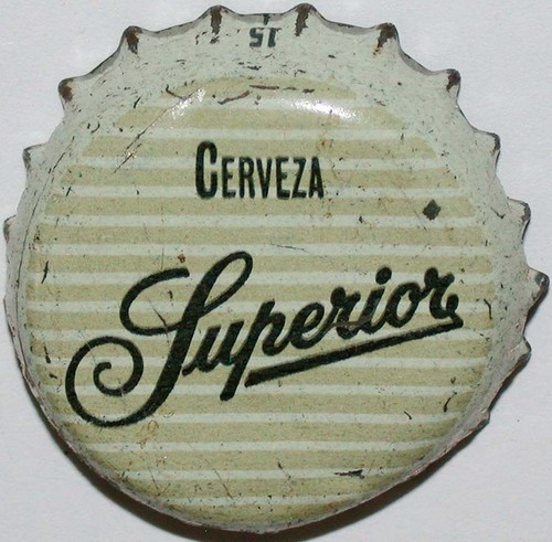 Vintage beer bottle cap CERVEZA SUPERIOR plastic lined in used condition