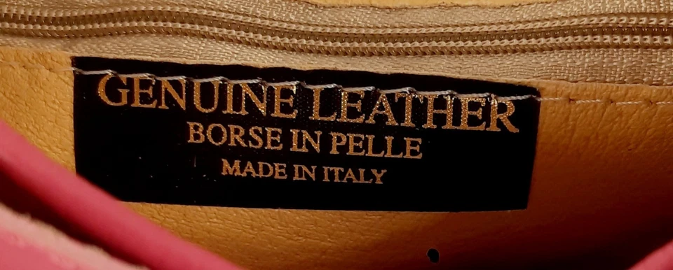 VERA PELLE Made in Italy / Leather Bright Pink Handbag - Image 4 of 4