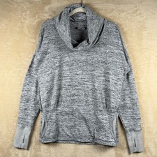 Athleta Grey Space Dye Cowl Neck Pullover Sweater Thumbhole Cuffs Womens M