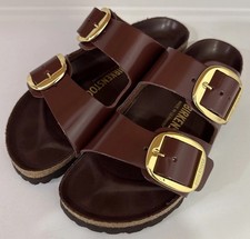 Birkenstock Arizona Gold Big Buckle Shine Patent Brown/red Narrow 37 Women