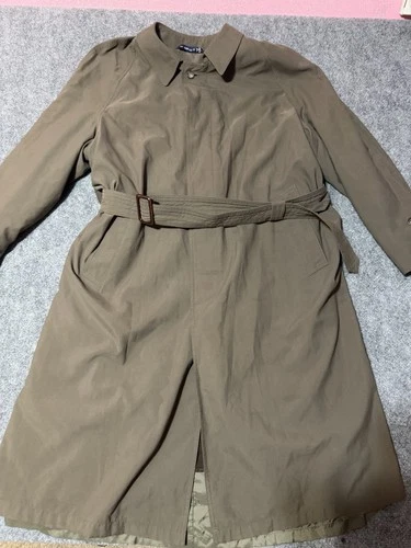 Vintage Ralph Lauren Trench Coat Men’s Size 40S Brown Double Breasted Belted 90s - product listing photo