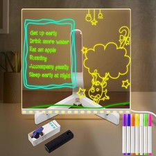 Led Note Board with Colors, Acrylic Dry Erase Board with Light, Led Writing B...