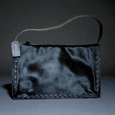 Vintage Coach 9469 Black Pony Hair Calf Hair Leather Shoulder Bag