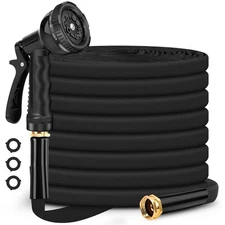 Garden Hose Non-Expanding 100ft, Flexible Garden Hose with 10 Function Hose N...