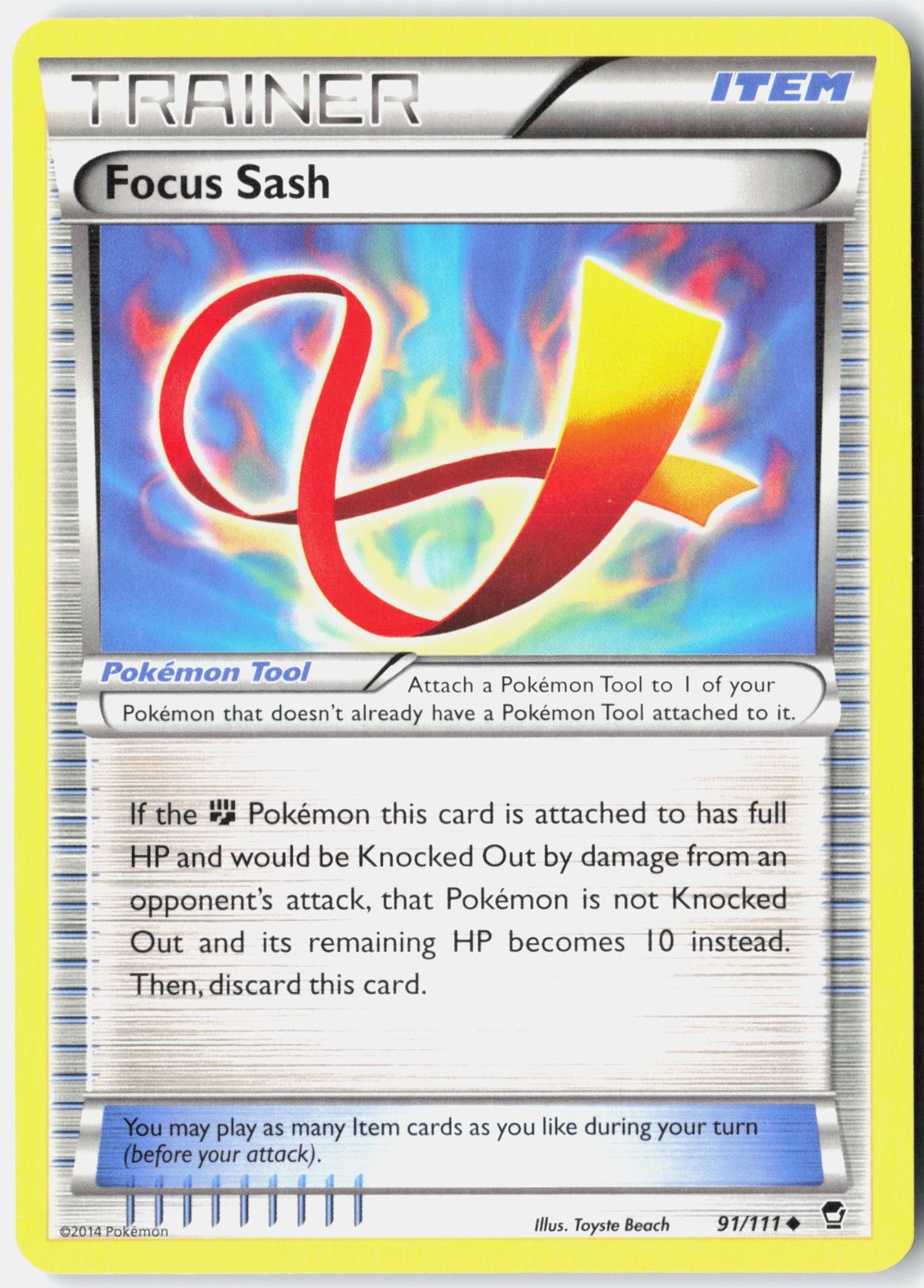 Focus Sash XY - Furious Fists 91/111 Pokemon Card Normal