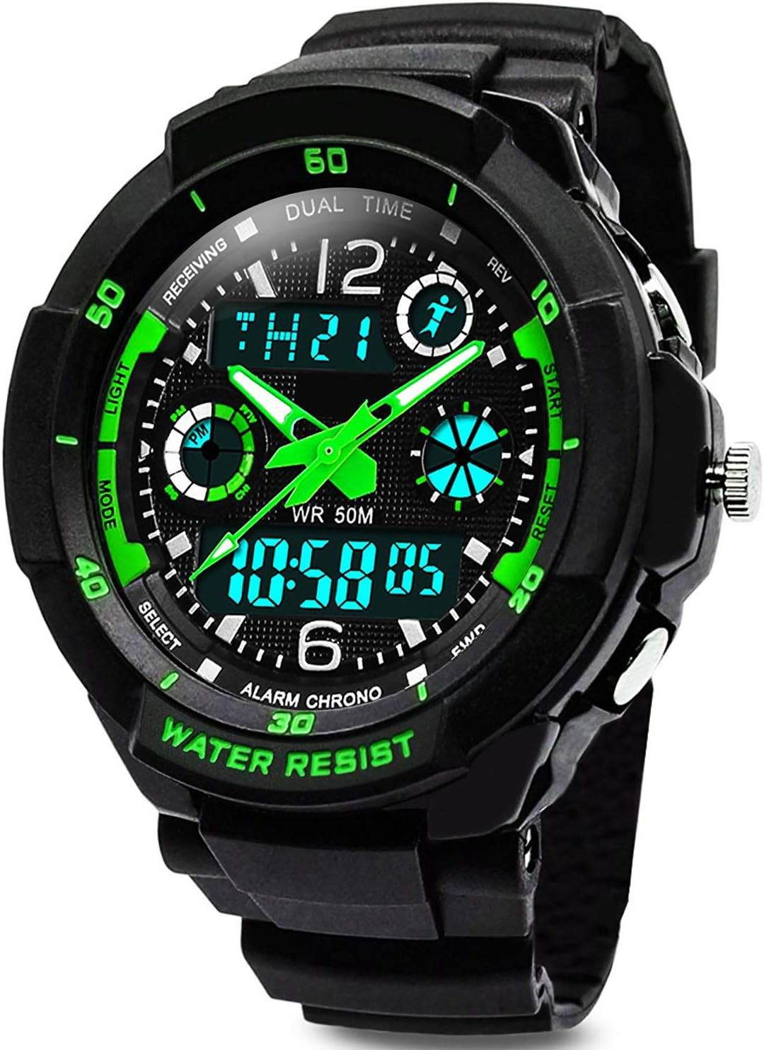 Digital Watches for Kids Boys - 50M Waterproof Outdoor Sports Analogue Watch wit