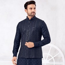 3 Pc Indian Mens Designer Wedding Bollywood Wear Kurta Payjama Set From India