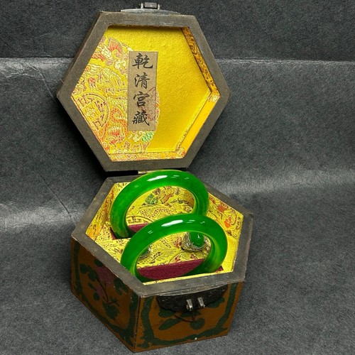 precious Certified Nature ice green Burmese jade jadeite bracelets Rings sets - Picture 4 of 15