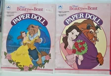 2 paper doll books Beauty and the Beast...UNCUT