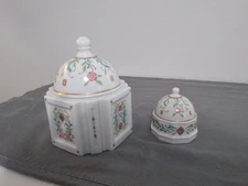 VTG. 2 Prestige Place Venetian Painted trinket boxes Lrg & sml