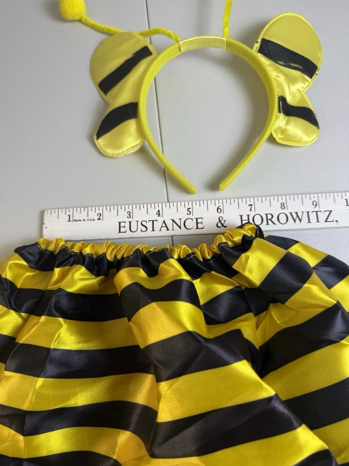 2 Piece Halloween Kids Bumble Bee Costume Headband and Tutu Yellow And Black - Image 2 of 4