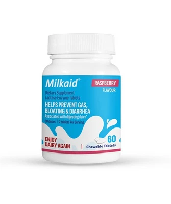 Milkaid Lactase Enzyme Chewable Tablets for Lactose Intolerance Relief | Gas &