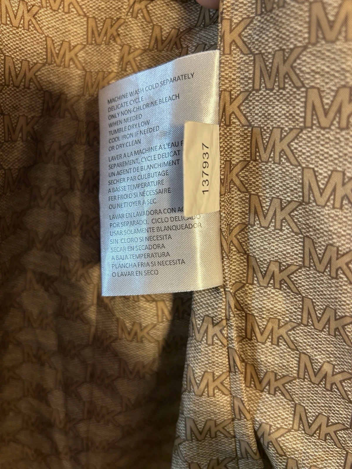 Michael Kors trench donna trapuntato nero grande oro cintura giacca con cappuccio