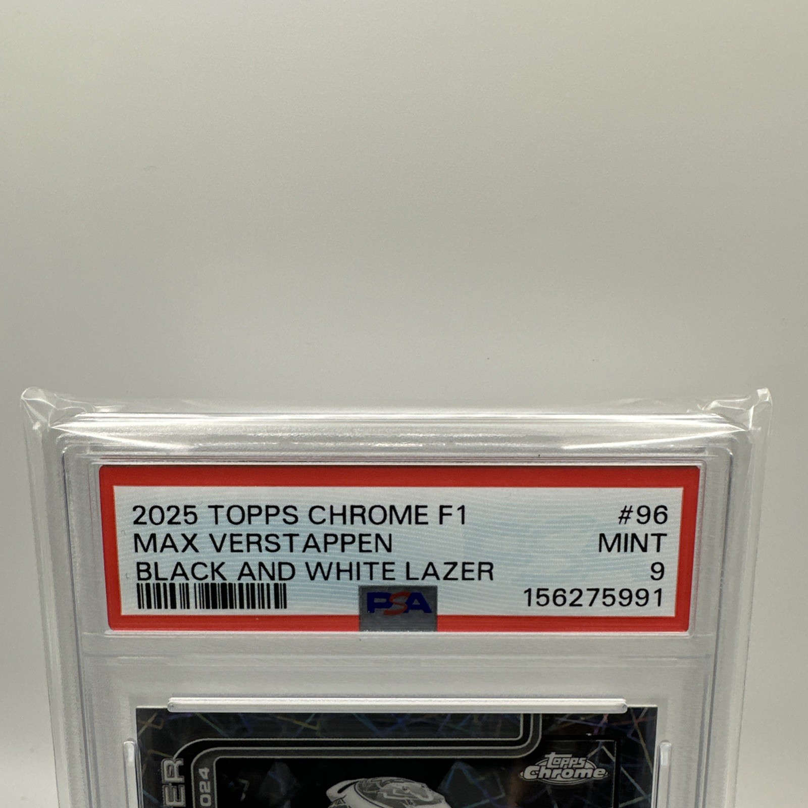 2025 Topps Chrome F1 Max Verstappen Back and White Lazer #96 PSA 9 Mint POP 1 view 2
