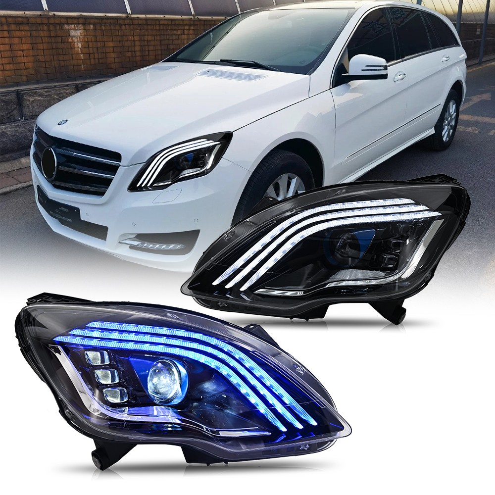 LED Headlights Assembly For Benz W251 R Class R300 R350 2010-2017 DRL Front