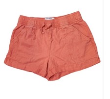 Old Navy Linen Blend Girls Size Med 8 Elastic Waist Shorts Peach Beach Summer