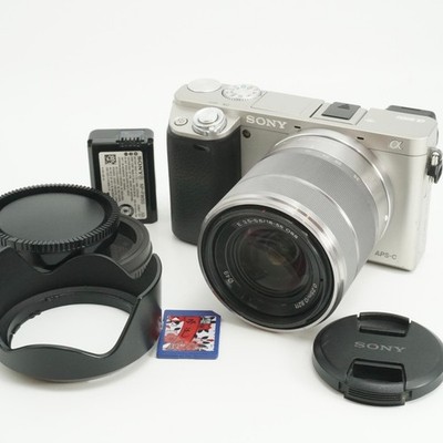Sony Alpha A6000 24.3MP Silber Spiegellose Kamera mit 18-55mm Objektiv Kit au...
