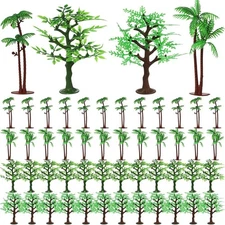 Janinka 24 Pcs Mini Toy Jungle Trees Plastic Model Coconut Figurines... 