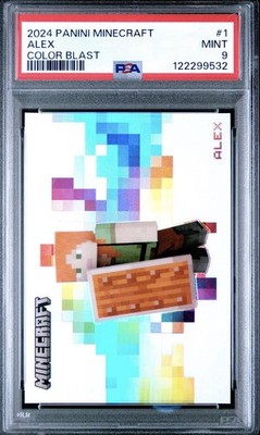 2024 Panini Minecraft Alex Colorblast PSA 9 Case Hit 