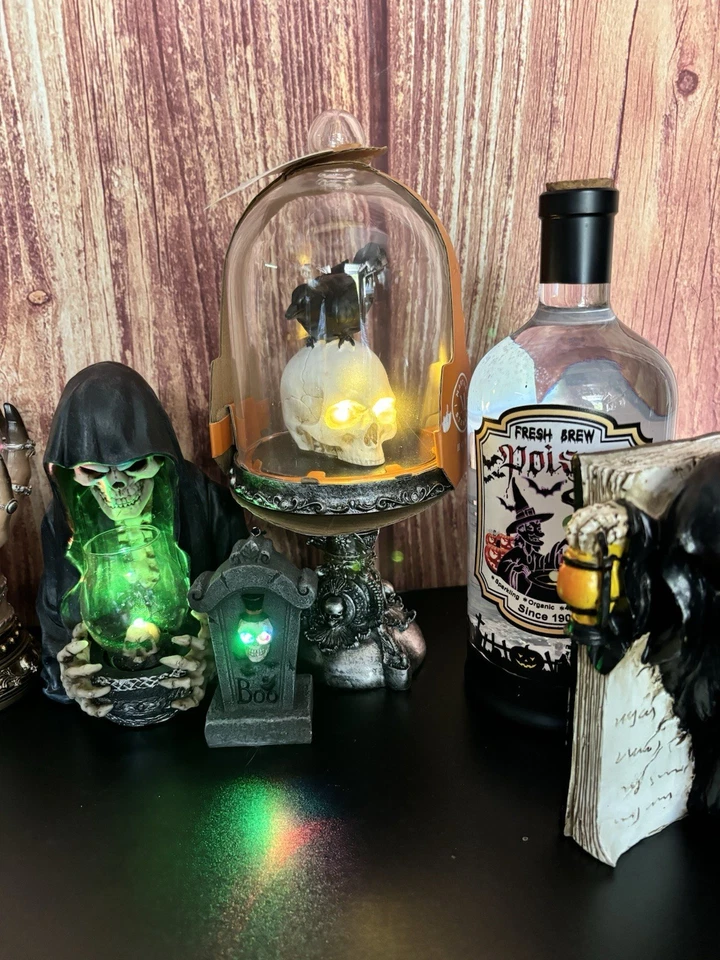 Halloween Decor Lot, Witches Plasma Ball, Grim Reaper, Haunted House, Light Up - Image 4 of 4