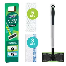 Sweep plus Mop Deluxe 2 in 1 Multi-Surface Floor Cleaning Starter Kit (1-Sweeper