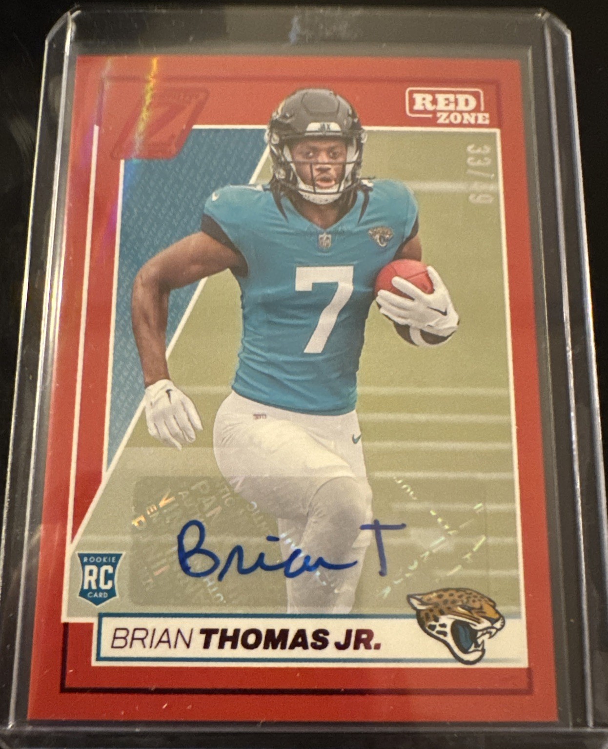 2024 Panini Zenith Red Zone Auto #114 Brian Thomas Jr /49 Rookie RC Jaguars