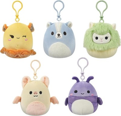 Squishmallows 3,5 Zoll Clip-On Plüsch 5er Pack sortiert in einer Box