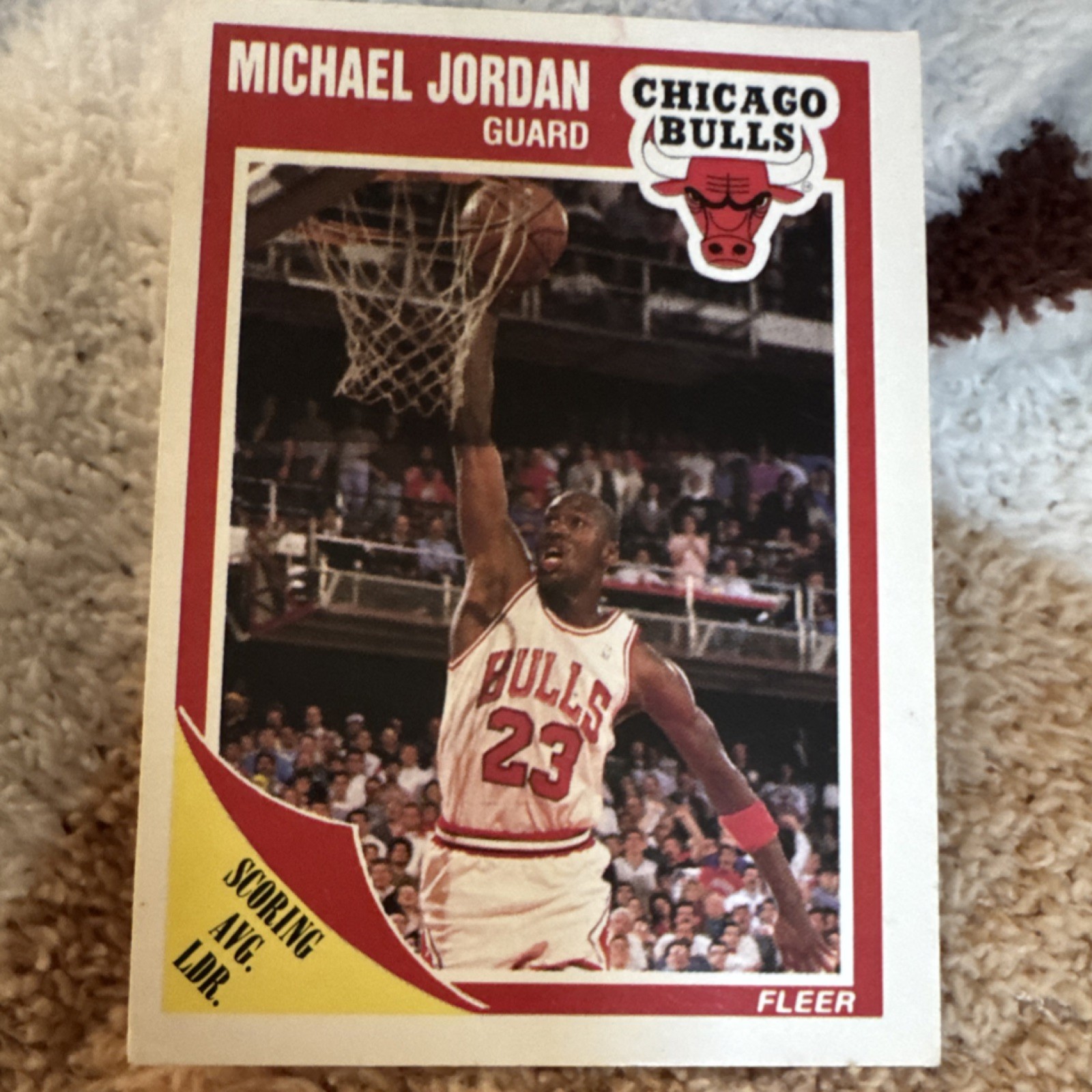 Fleer 1989-90 Michael Jordan Scoring Avg. Ldr. #21 Chicago Bulls Basketball