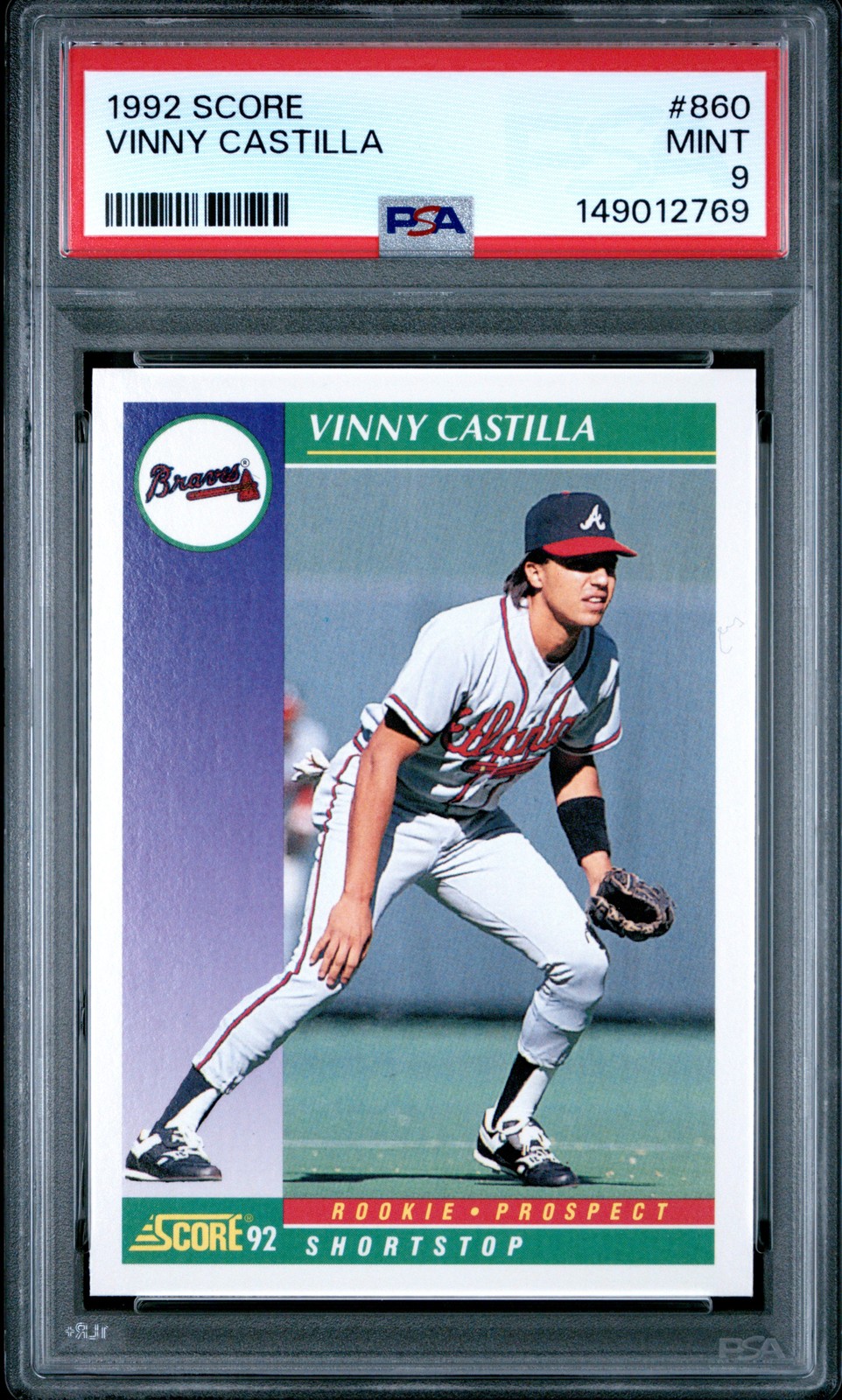 1992 SCORE #860 VINNY CASTILLA ROOKIE RC PSA 9