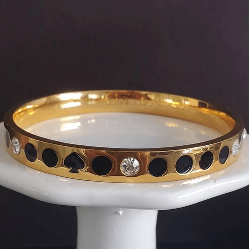 Bracciale Kate Spade Spot the Vanga placcato oro con accenti neri e cristallo