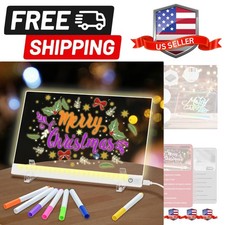 Led Note Board with 6 Colors, 11.8X7.9in Acrylic Dry Erase Boards with Light,...