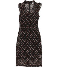 bar III Womens Cheetah Lace Midi Dress, Black, Small
