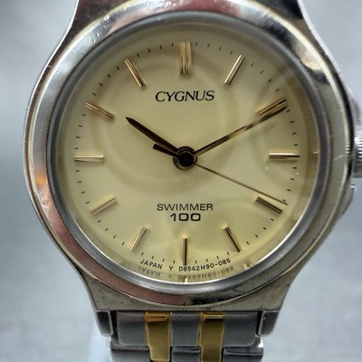 【未使用タグ付】ORIENT CYGNUS SWIMMER 100 電池交換済 Orient Cygnus Swimmer 100 Watch Women 23mm Champagne Dial Two Tone