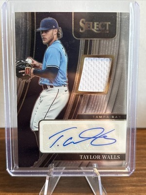 TAYLOR WALLS 2022 SELECT AUTO SIGNATURE MATERIALS CARD /299 SM-TW RAYS