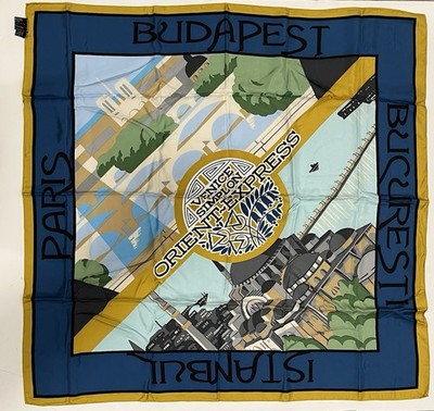 Venice Simplon Orient Express Signature Boutique Paris Square Silk Scarf 34''x34''